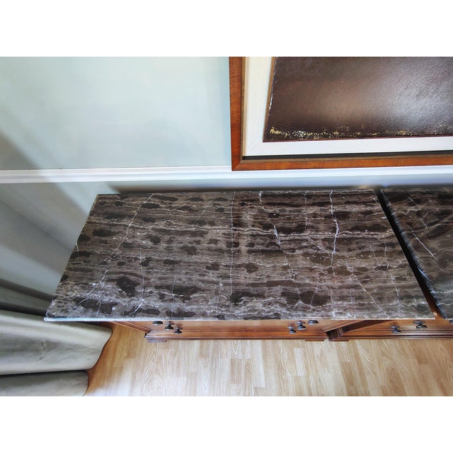 A Pair / Set of Louis Philippe Chests With Marble Top by Ethan Allen For Sale In Los Angeles - Image 6 of 15