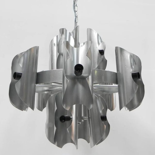 Metal Large Vintage Hanging Lamp with 16 Light Points For Sale - Image 7 of 18