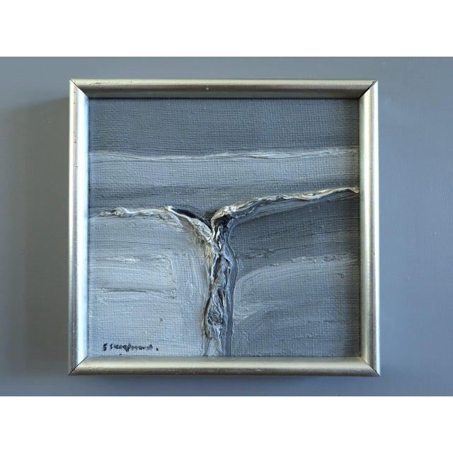 Late 20th Century 20th Century Modern 'Tidal Forms: A Study in Motion' Set of 3 Mini Abstract Oil Paintings, Framed For Sale - Image 5 of 12