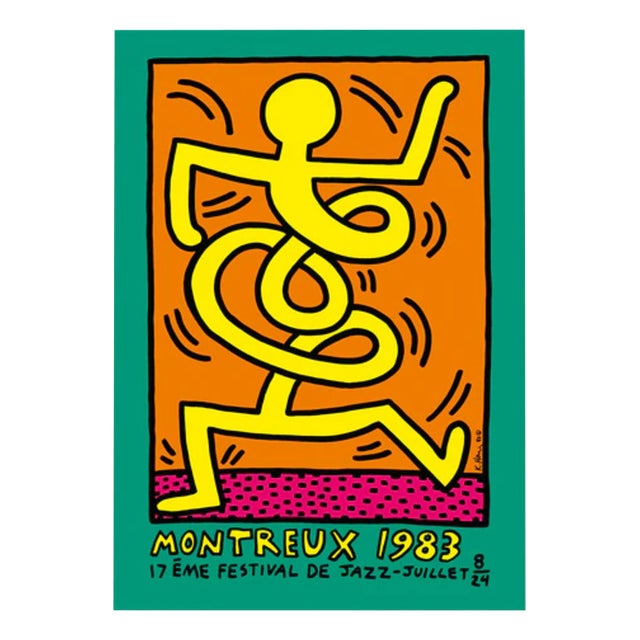Keith Haring, Montreux Jazz Festival, 1983 (Yellow), Print For Sale