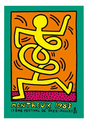 Keith Haring, Montreux Jazz Festival, 1983 (Yellow), Print