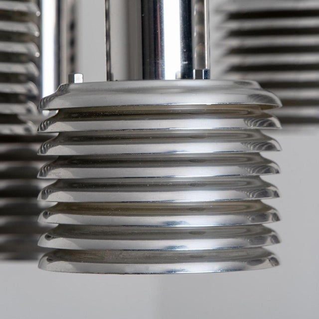 Metal Metal and Chrome Cascading Pendant Light attributed to Staff Leuchten, 1970s For Sale - Image 7 of 16