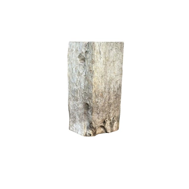 Solid Teak Wood Pedestal, Wonderful Age Related Patina, Modern Organic For Sale - Image 9 of 11
