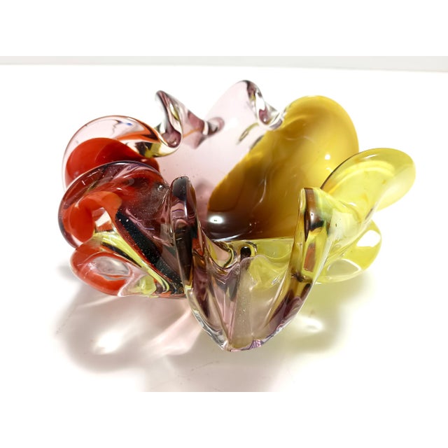 Large Polychrome Murano Glass Ashtray attributed to Toso, Italy, 1960s For Sale - Image 7 of 16