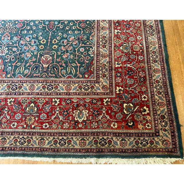 Textile Huge Palace Size Handmade Persian Wool Tabriz Rug 13.5’ by 20’ For Sale - Image 7 of 9