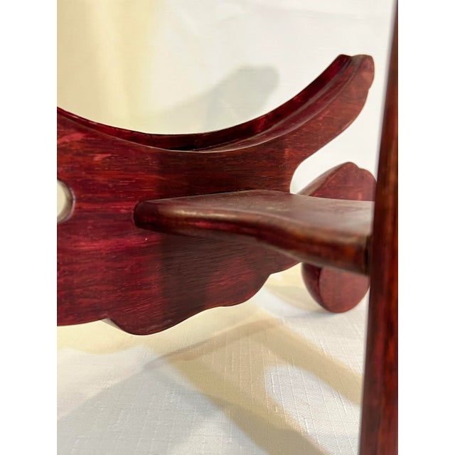 Wood Vintage Chinese Carved Table Top Easel for Plate / Charger For Sale - Image 7 of 10