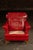 Raspberry Red Vintage Tufted Leather Lounge Chair in Candy Apple Red For Sale - Image 8 of 14