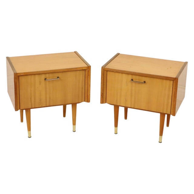 Vintage Rockabilly Nightstands in Light Wood, 1970s, Set of 2 For Sale - Image 15 of 18