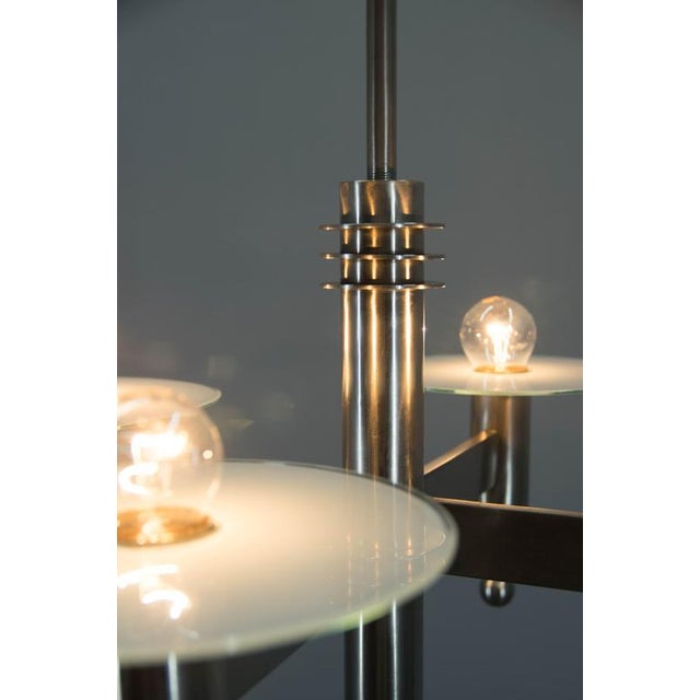 Vintage Nickel-Plated Chandelier, 1920s For Sale - Image 11 of 14