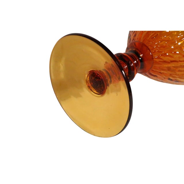 Mid Century Decorative Art Glass Carafe by Empoli C 1960's For Sale - Image 9 of 13