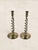Metal Antique English Pair of Large Brass Twist Candlesticks For Sale - Image 7 of 7