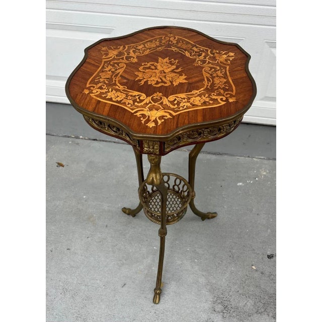 French Pair of Louis XVI Style Bronze Gueridon Tripod Tables For Sale - Image 9 of 9