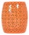 Lovell Orange Glaze Petal Pierced Garden Stool For Sale