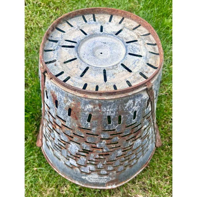 Gray Vintage Olive/Harvest Bucket For Sale - Image 8 of 13