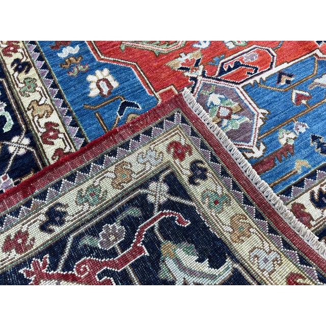 Southwestern Heriz Large Area Rug 6'9x8'6 For Sale - Image 6 of 6