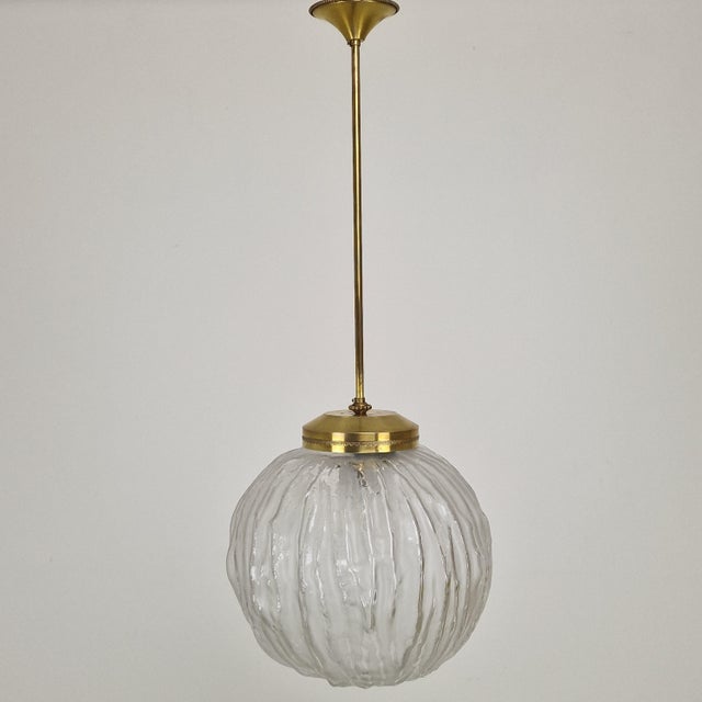 Mid-Century Modern Pendant Light in Murano Glass and Brass by Angelo Brotto for Esperia, 1970s For Sale - Image 11 of 11