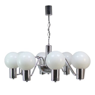 Italian Chrome-Plated Chandelier, 1970s For Sale