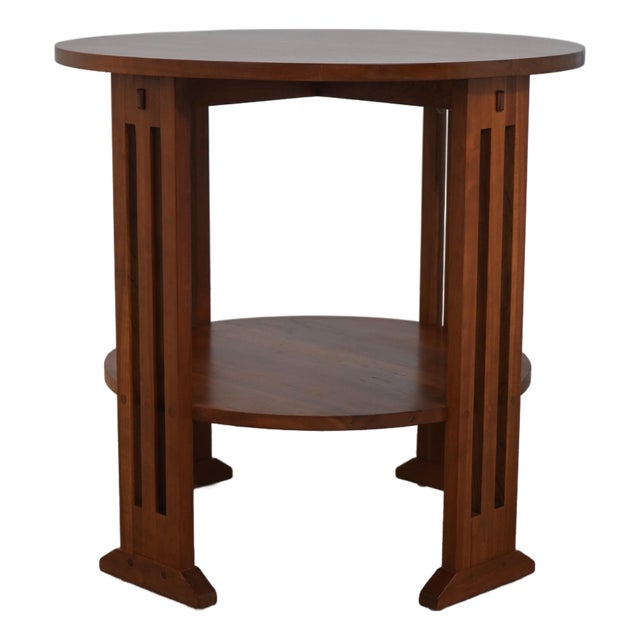 Stickley Round Cherry End Table Mission Style For Sale