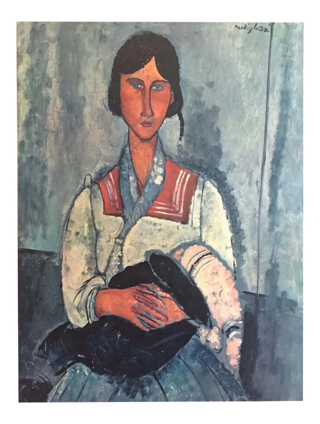 Amadeo Modigliani Vintage Mid Century Large Lithograph Print