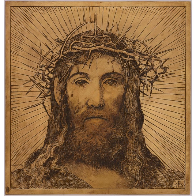 Hans Thoma, Christ with Crown of Thorns, 1902, Relief For Sale - Image 6 of 6