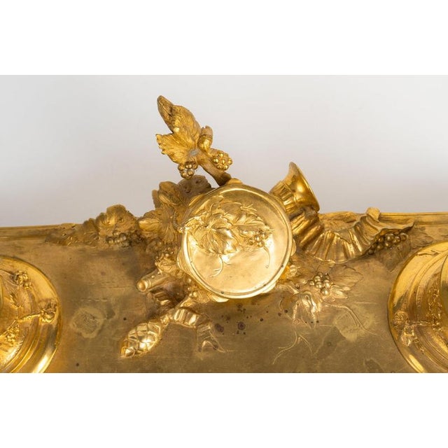 Metal Gilded Bronze Inkwell by Albert Marionnet, 1800s For Sale - Image 7 of 9