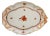 1980s Herend Hungary Chinese Bouquet Apponyi Rust ribbon tray // handpainted luxury china // made in Hungary // fine china // tea set For Sale