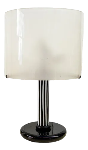 Glass and Plastic Table Lamp, Italy, 1970s
