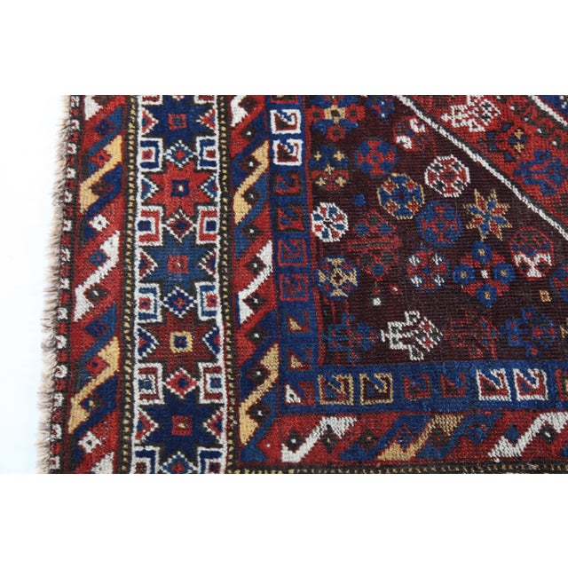 Antique Tribal Persian Rug With Geometric Medallions – Early 20th Century -5' 7'' X 6' 7'' For Sale - Image 15 of 15