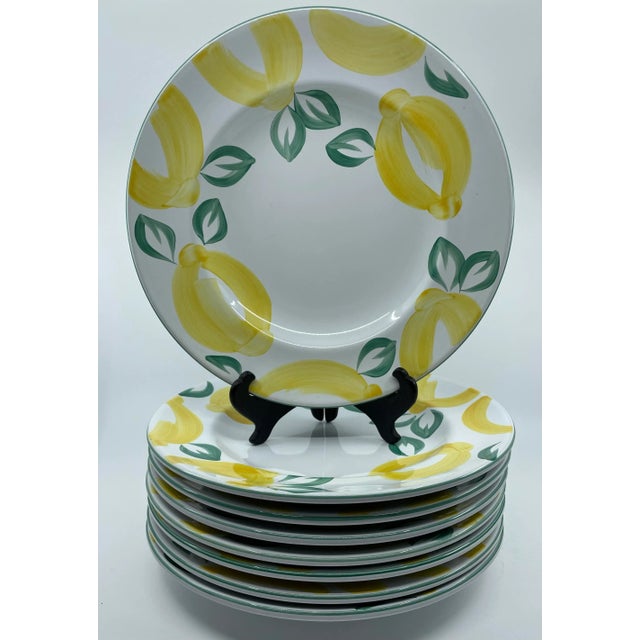 Set of 8 Herend Village Lemonade Pattern Dinner Plates 10 7/8” For Sale - Image 12 of 12
