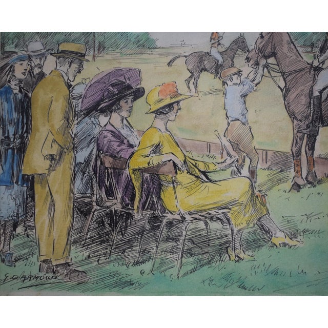 Mid 20th Century Polo Match Watercolour by George Denholm Armour For Sale - Image 5 of 7