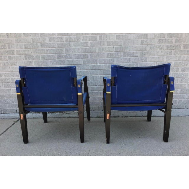 1960s Blue Safari Folding Chairs by Gold Medal Folding Furniture