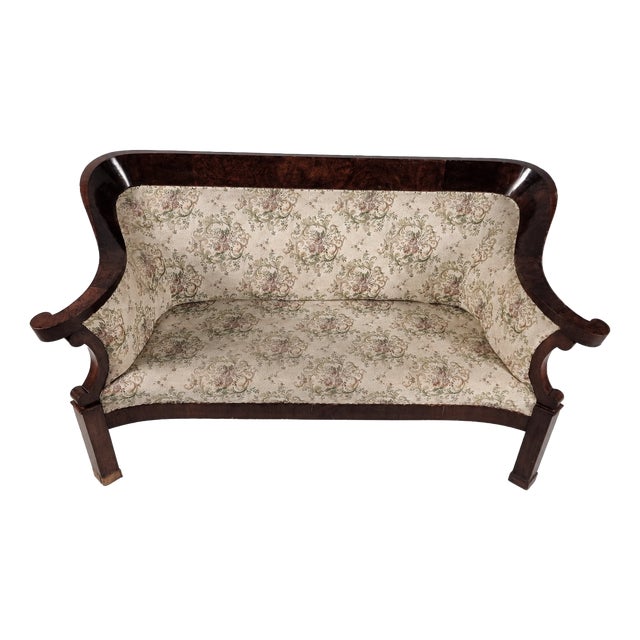 Biedermeier Walnut Veneer Sofa For Sale