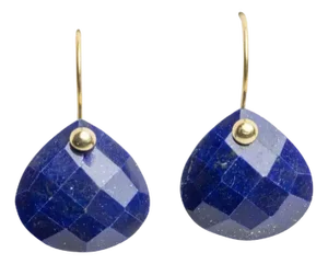 Faceted Lapis Lazuli and 18 Karat Gold Drop Earrings
