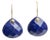 Pair of Faceted Lapis Lazuli and 18 Karat Gold Drop Earrings For Sale