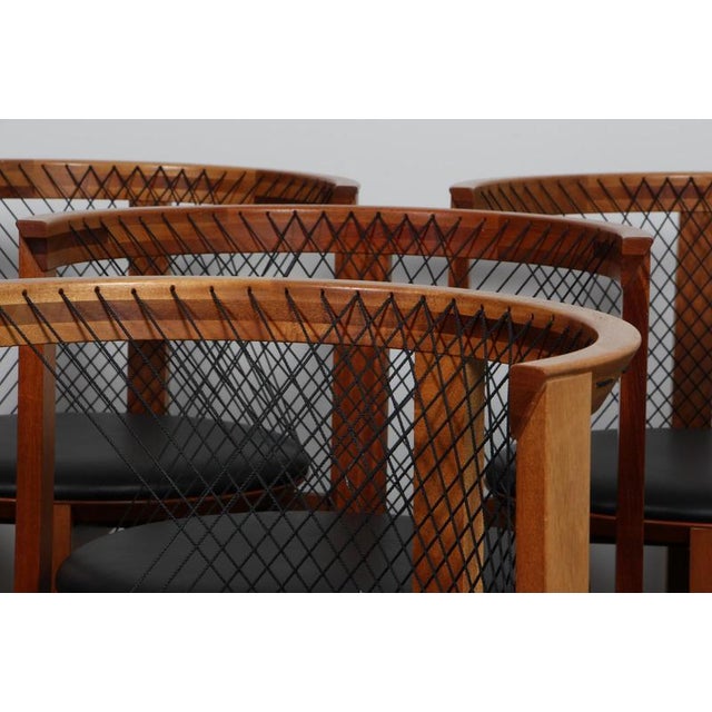 String Chairs attributed to Niels Jørgen Haugesen for Tranekær Furniture, 1980s, Set of 8 For Sale - Image 6 of 10
