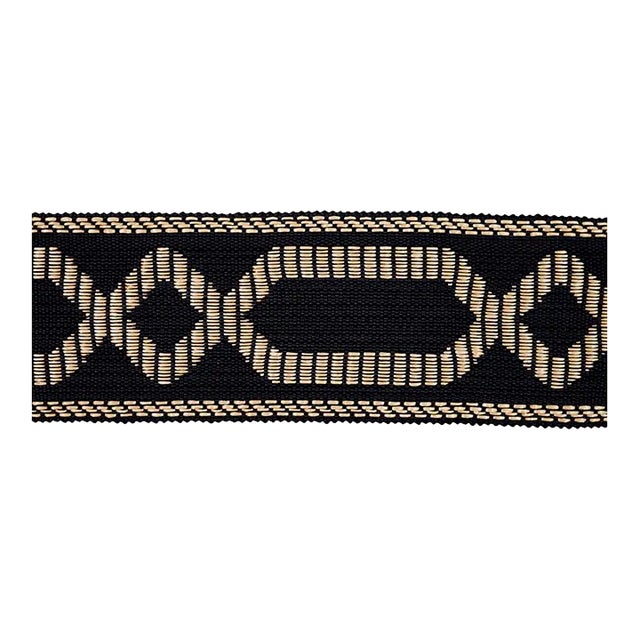 Sample - Schumacher Briar Raffia Tape in Black For Sale