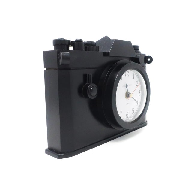 Mid-Century Modern Vintage Black Canetti Camera Clock For Sale - Image 3 of 8