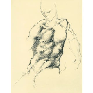 “Study for Ignudo, After Michelangelo” Contemporary Original Charcoal Figure Drawing by David Orrin Smith For Sale