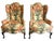 Ethan Allen 1970s Palm Beach Style Floral Upholstered Wingback Ethan Allen Chairs - A Pair For Sale - Image 4 of 12
