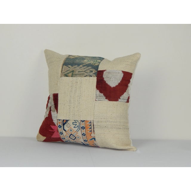 Mid-Century Modern Turkish Patchwork Kilim Pillow Cover For Sale - Image 3 of 5