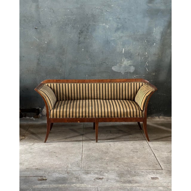 Biedermeier 19th Century Walnut Biedermeier Settee For Sale - Image 3 of 11