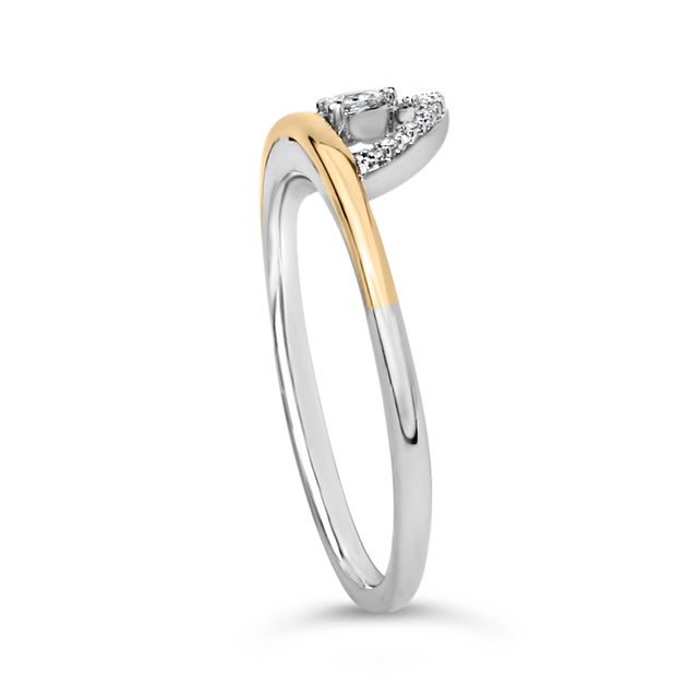 Haus of Brilliance 14K Yellow Gold Plated Sterling Silver 1/10 Cttw Diamond Arc Ring - Size 7 For Sale - Image 4 of 6