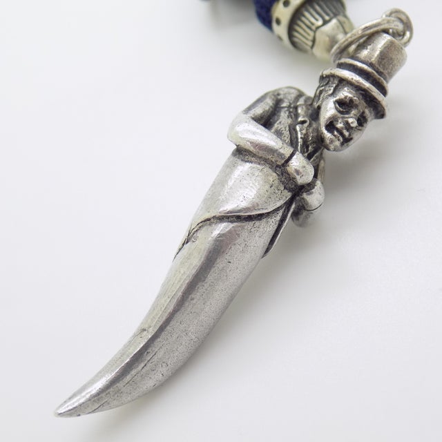 1970s Vintage Italian Handmade Genuine Silver Neapolitan Hunchback Good Luck Charm For Sale - Image 5 of 10