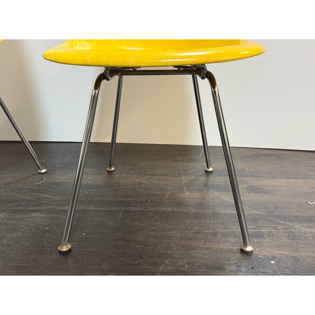 Modernica Case Study Fiberglass H-Base Side Chairs, Pair For Sale - Image 9 of 12
