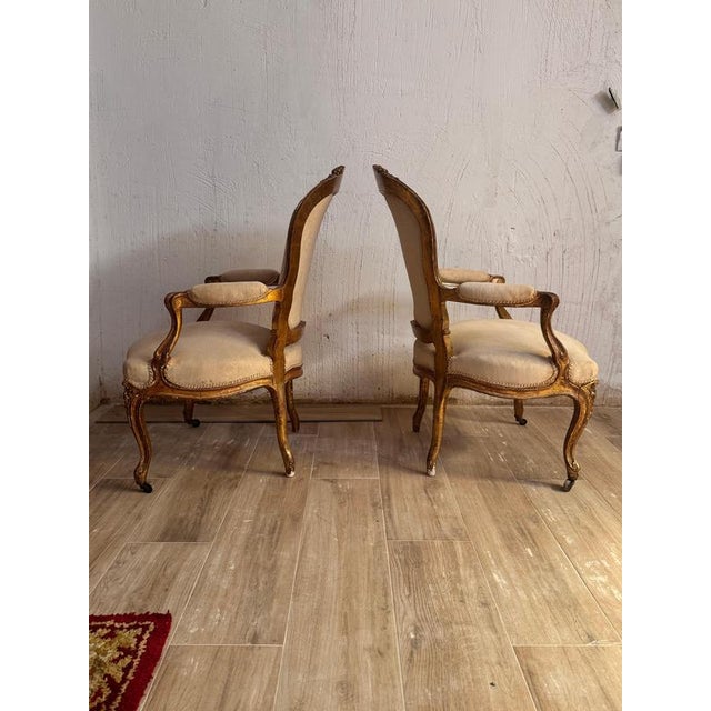 French Louis XV Style Giltwood Chairs, 1800s, Set of 2 For Sale - Image 5 of 9