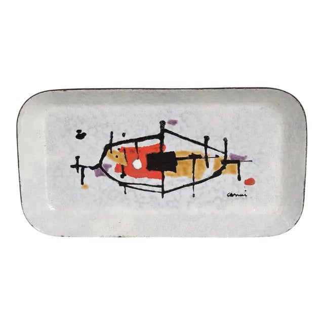 1950s Enamel Tray Modernist Artwork Eugenio Carmi Italy For Sale