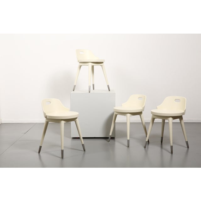 Vintage White Stools, 1950s, Set of 4 For Sale - Image 9 of 9