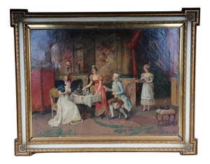 Franz Von Persoglia, Teatime, 1890, Oil on Canvas, Framed