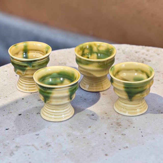 The Vintage Stoneware Rustic Set of Four Pedestal Cups by Retos Irish Country Pottery is a charming and unique addition to...