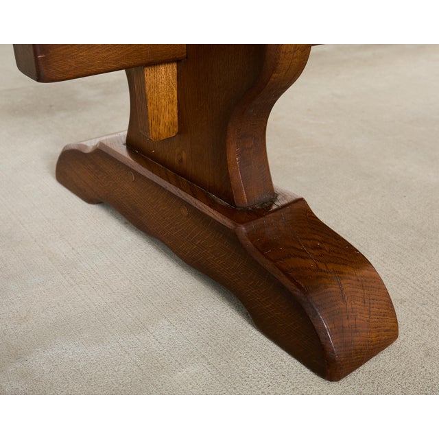 Country French Provincial Oak Farmhouse Trestle Dining Table 9 Ft For Sale - Image 12 of 18